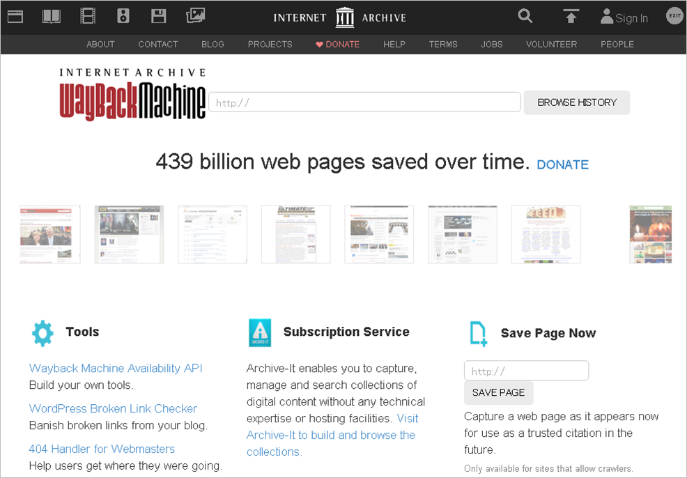サイト改修の変遷を見られる分析ツール「Wayback Machine」
