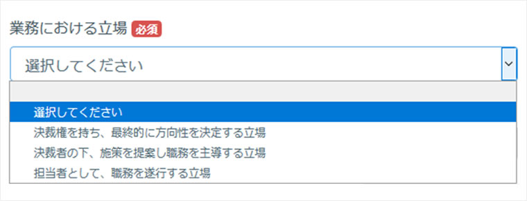 業務における立場の大まかな分類