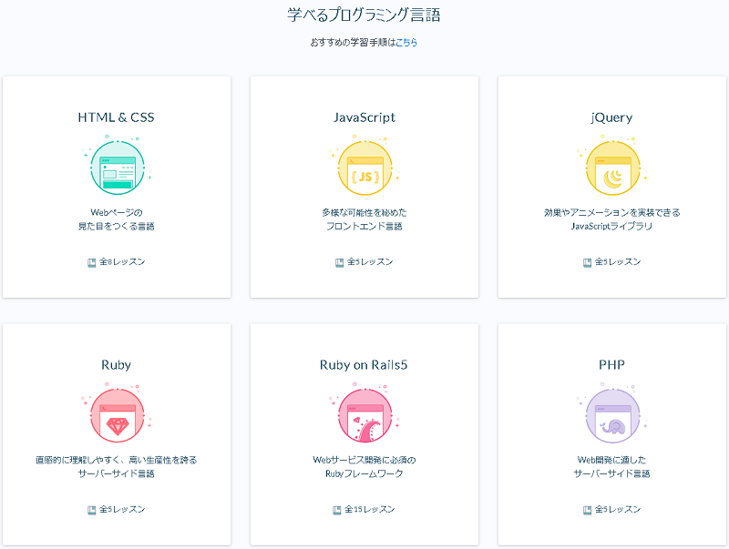学びたいプログラミング言語を選択